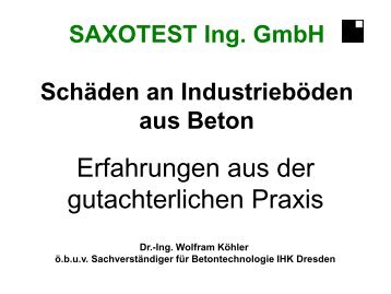 SchÃ¤den im konstruktiven Ingenieurbau - saxotest.de