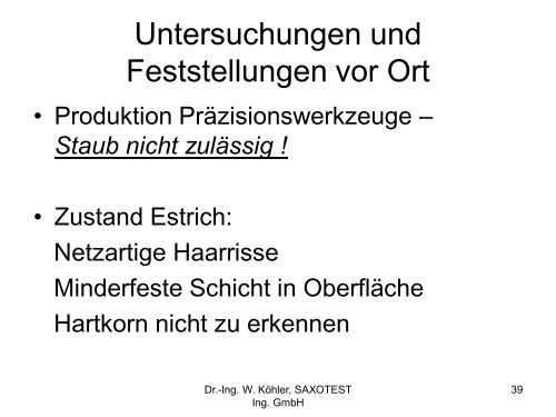 SchÃ¤den im konstruktiven Ingenieurbau - saxotest.de