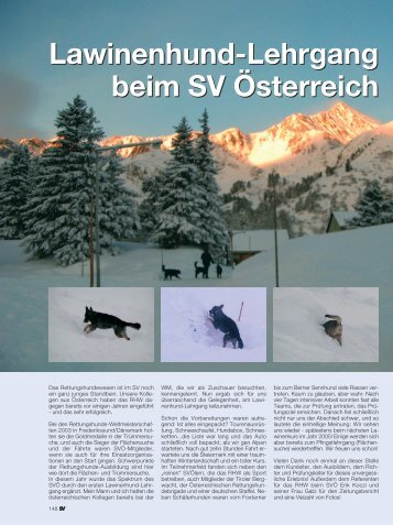 Lawinenhund-Lehrgang beim SV Österreich Lawinenhund ...