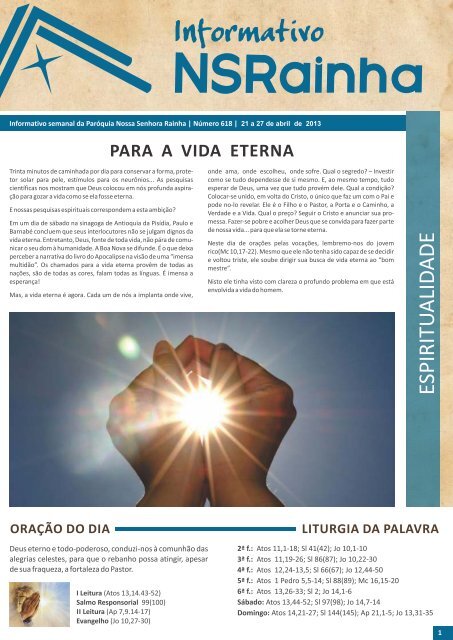 Informativo Semanal 618.pdf - PARÃ³QUIA NOSSA SENHORA ...