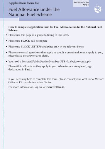 Fuel Allowance Application Form - Crosscare