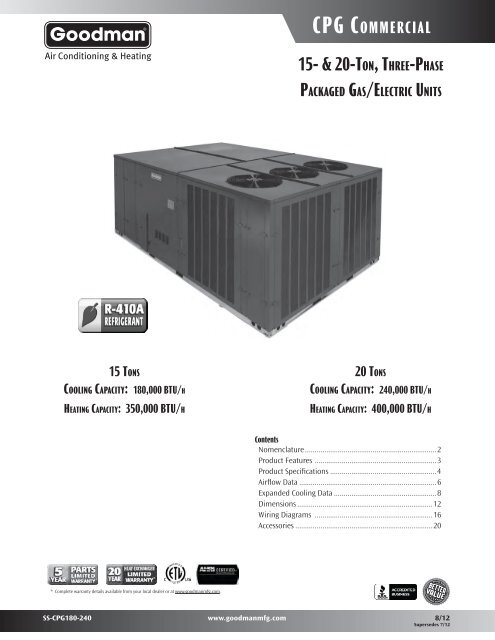 Product Specifications - Goodman