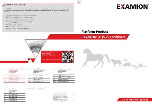 EXAMION® AQS VET Software Platform-Product