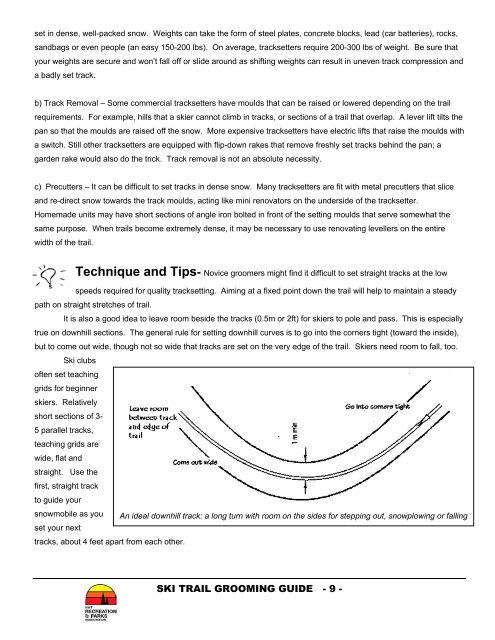 Ski Trail Grooming Guide - CCSAM