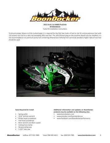 2012 Arctic Cat M800 Proclimb INTERCOOLED ... - Boondocker