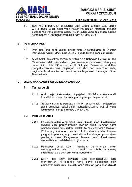 Rangka Kerja Audit LHDNM 2013