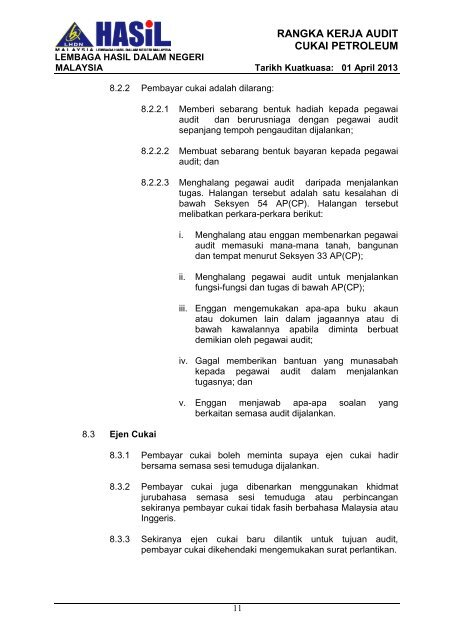 Rangka Kerja Audit LHDNM 2013