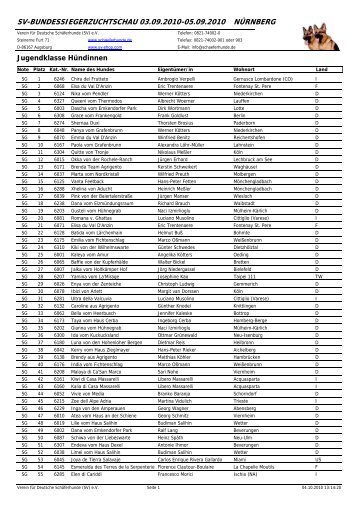 sv-bundessiegerzuchtschau 03.09.2010-05.09.2010 nürnberg