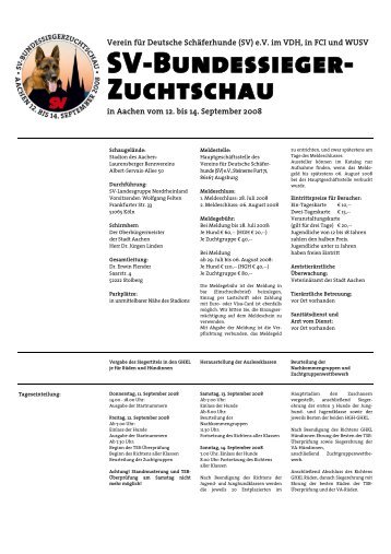 SV-Bundessieger- Zuchtschau - Verein für Deutsche Schäferhunde ...
