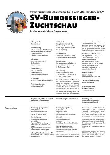 SV-Bundessieger- Zuchtschau - Verein für Deutsche Schäferhunde ...