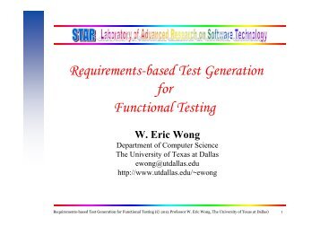 Requirements-based Test Generation for Functional Testing
