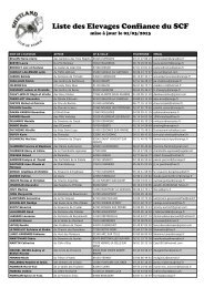 Liste des Elevages Confiance du SCF - Shetland Club de France