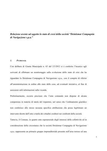 RELAZIONE DEIULEMAR.pdf - Comune di Torre del Greco