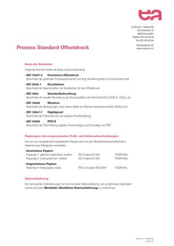 Prozess Standard Offsetdruck