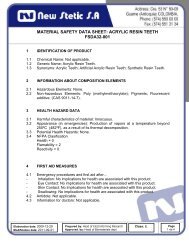 material safety data sheet: acrylic resin teeth fsda32 ... - Vannini Dental