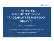 drivers for implementation of traceability in the food sector - jifsan