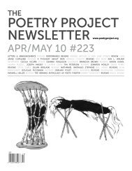 Download PDF POETRY PROJECT NEWSLETTER - The Poetry