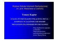 Tomasz Kaptur ANALIZA WYTRZYMAŁOŚCI POŁĄCZENIA ... - Esco.pl