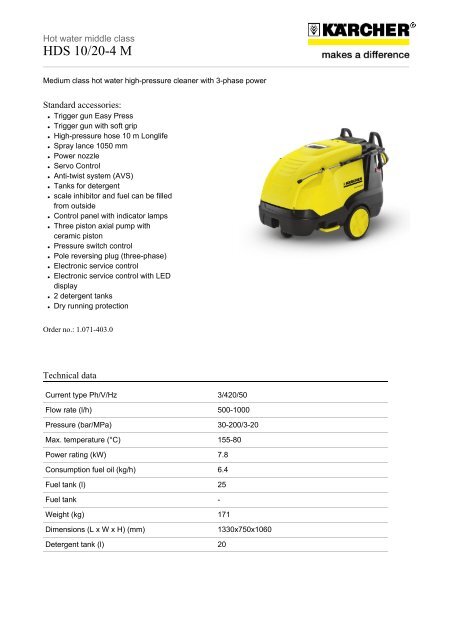 Karcher Pressure Washers Hds 1020 4 M Saracen Distribution