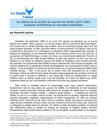 Les dÃ©buts de la carriÃ¨re de Laurens De Graffe (1674-1681 ... - Oricom