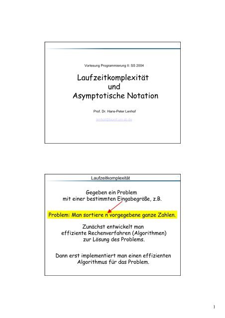 Laufzeitkomplexität und Asymptotische Notation