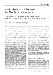 Möglichkeiten und Grenzen der Meditationsforschung