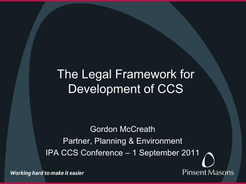 The Legal Framework for Development of CCS