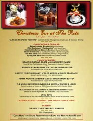 Christmas Eve at The Ritz - Your Restaurant Connection