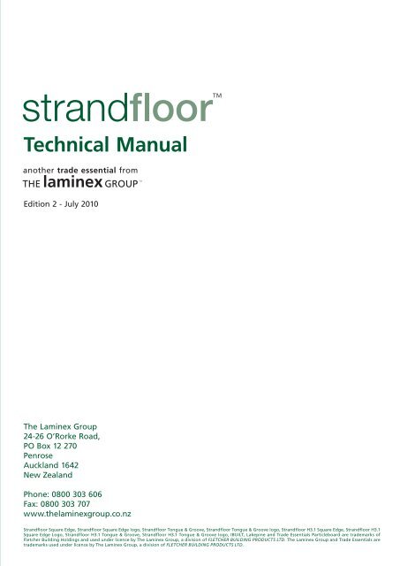 Technical Manual - Trade Essentials - The Laminex Group