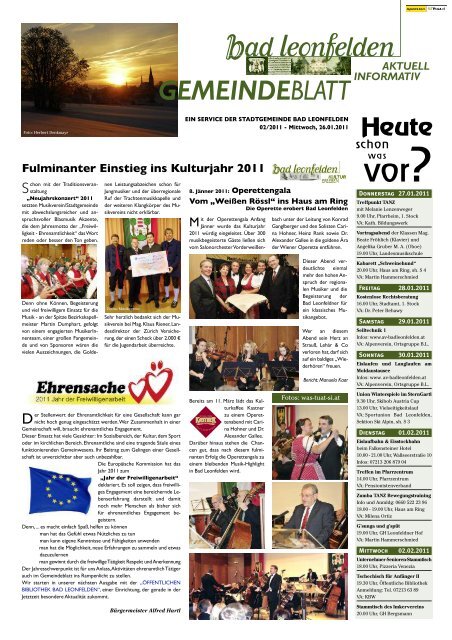 Fulminanter Einstieg ins Kulturjahr 2011 - Bad Leonfelden