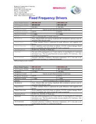 Fixed Frequency Drivers - Brimrose Corporation of America