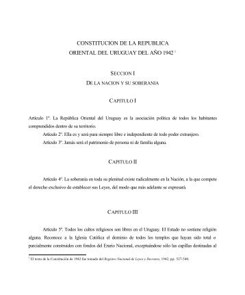 Constitución de la República Oriental del Uruguay del año 1942 - Inap