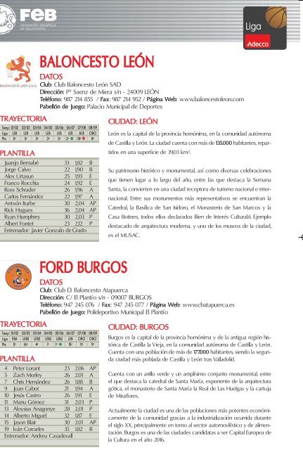 DOSSIER ADECCO.qxp - FederaciÃ³n EspaÃ±ola de Baloncesto