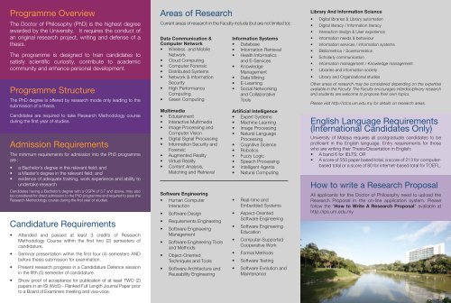 Download brochure - Faculty of Computer Science and Information ...