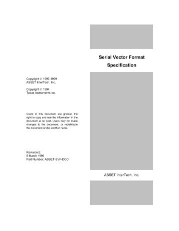 Serial Vector Format Specification - JTAGTest