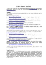 SPM manual - Wellcome Trust Centre for Neuroimaging - UCL