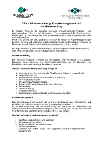 CRM im Handel - Bildungszentrum des Sächsischen Handels gGmbH