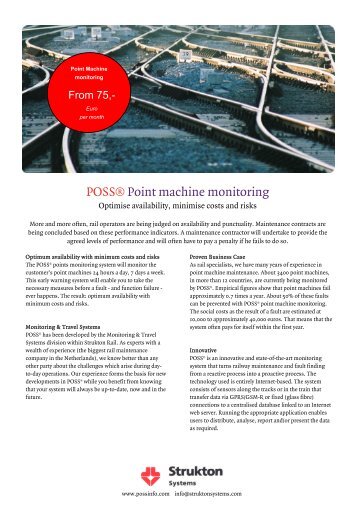 POSSÂ® Point machine monitoring - Strukton Rail