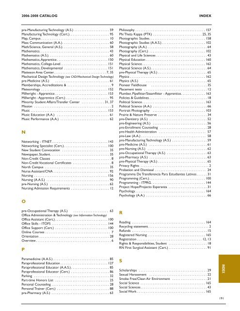 catalog - Prairie State College