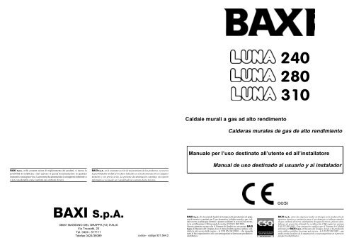 BAXI S.p.A. - Certened