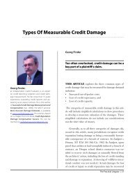 Types Of Measurable Credit Damage - ALI CLE