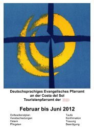 Infobrief - Deutschsprachiges Evangelisches Pfarramt an der Costa ...