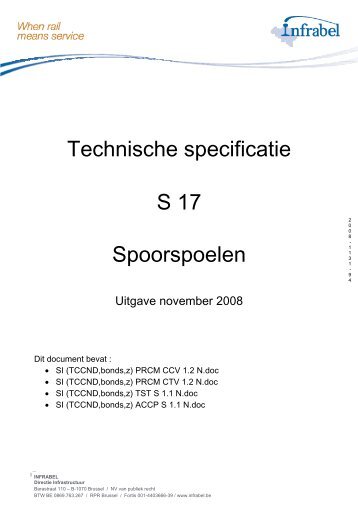 Technische specificatie S 17 Spoorspoelen - Infrabel