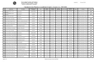 Calendario de Ajuste y Arrastre 2013-2014