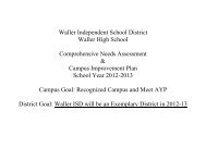 Waller High School 2012-2013 - Waller ISD - Website