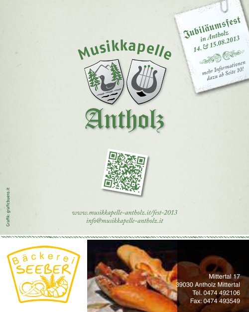 Festschrift - Musikkapelle Antholz