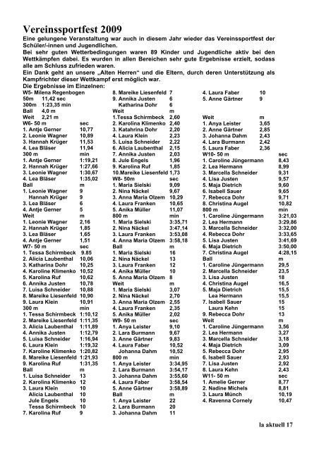 LA AKTUELL Vereinszeitschrift - Leichtathletik e.V. im TUS - Mayen ...