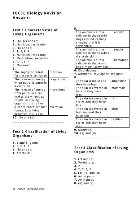 Igcse Biology Revision Answers Pdf Hodder Plus Home