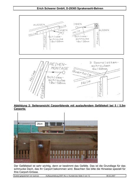 Aufbauanleitung für Flachdach-Carport Serie „S“ - Scheerer