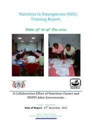 Nutrition In Emergencies (NiE): Training Report. - Yemen ...